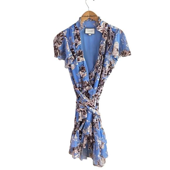Alexis Melyssa Wrap Dress in Blue Floral - Picture 2 of 15
